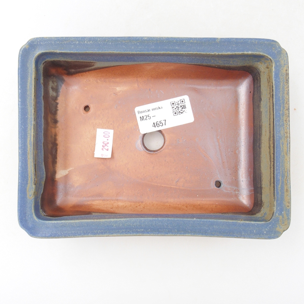 Ceramic bonsai bowl 17,5 x 13 x 4 cm, color blue