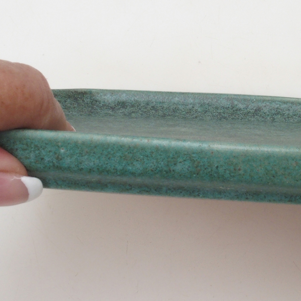 Ceramic saucer H07 - 28 x 19 x 1.5 cm - green