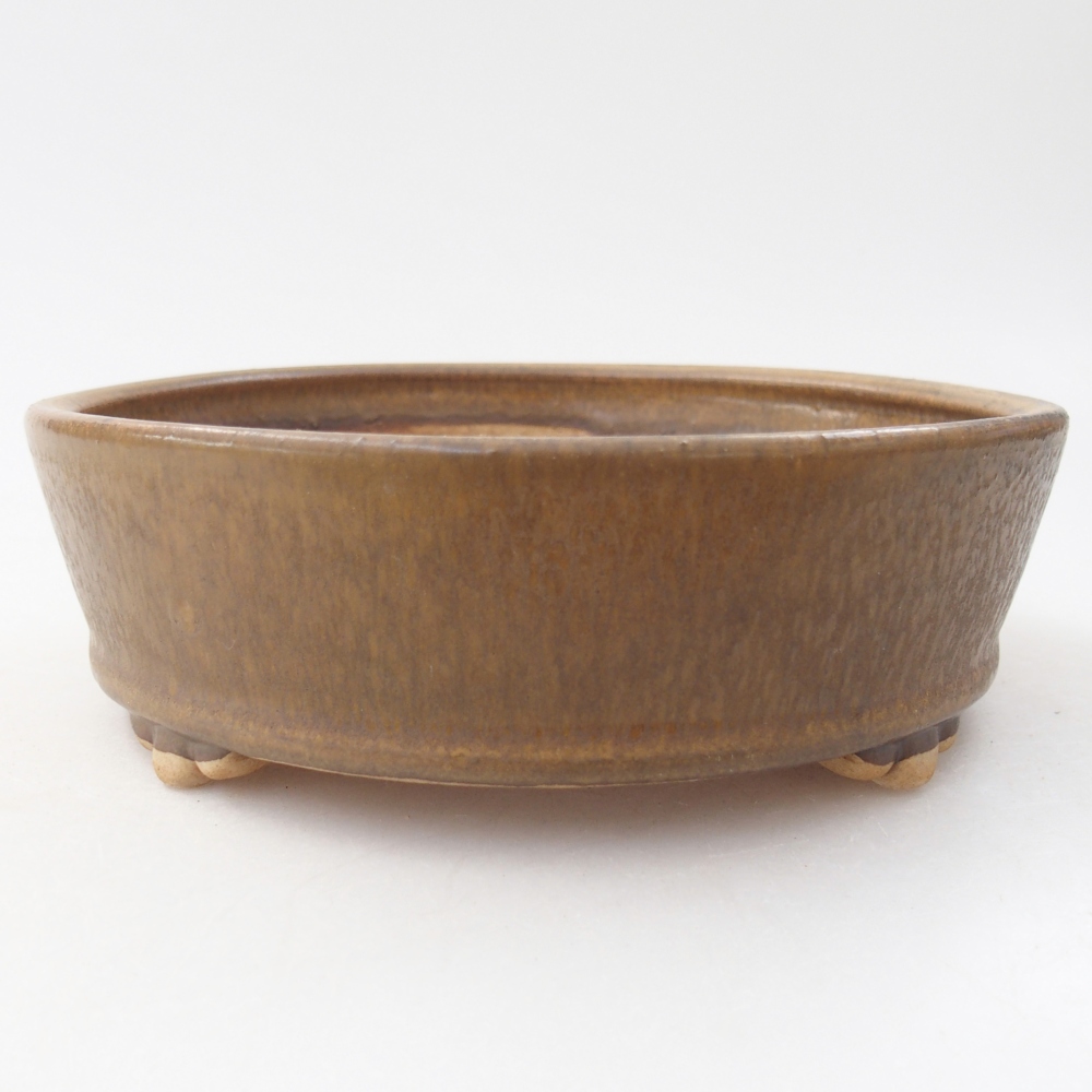 Ceramic bonsai bowl 15,5 x 15,5 x 5 cm, brown