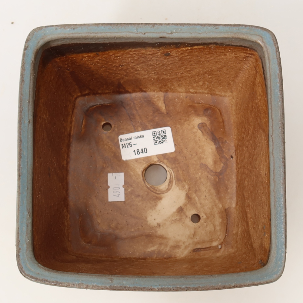 Ceramic bonsai bowl 16 x 16 x 10 cm, colour blue