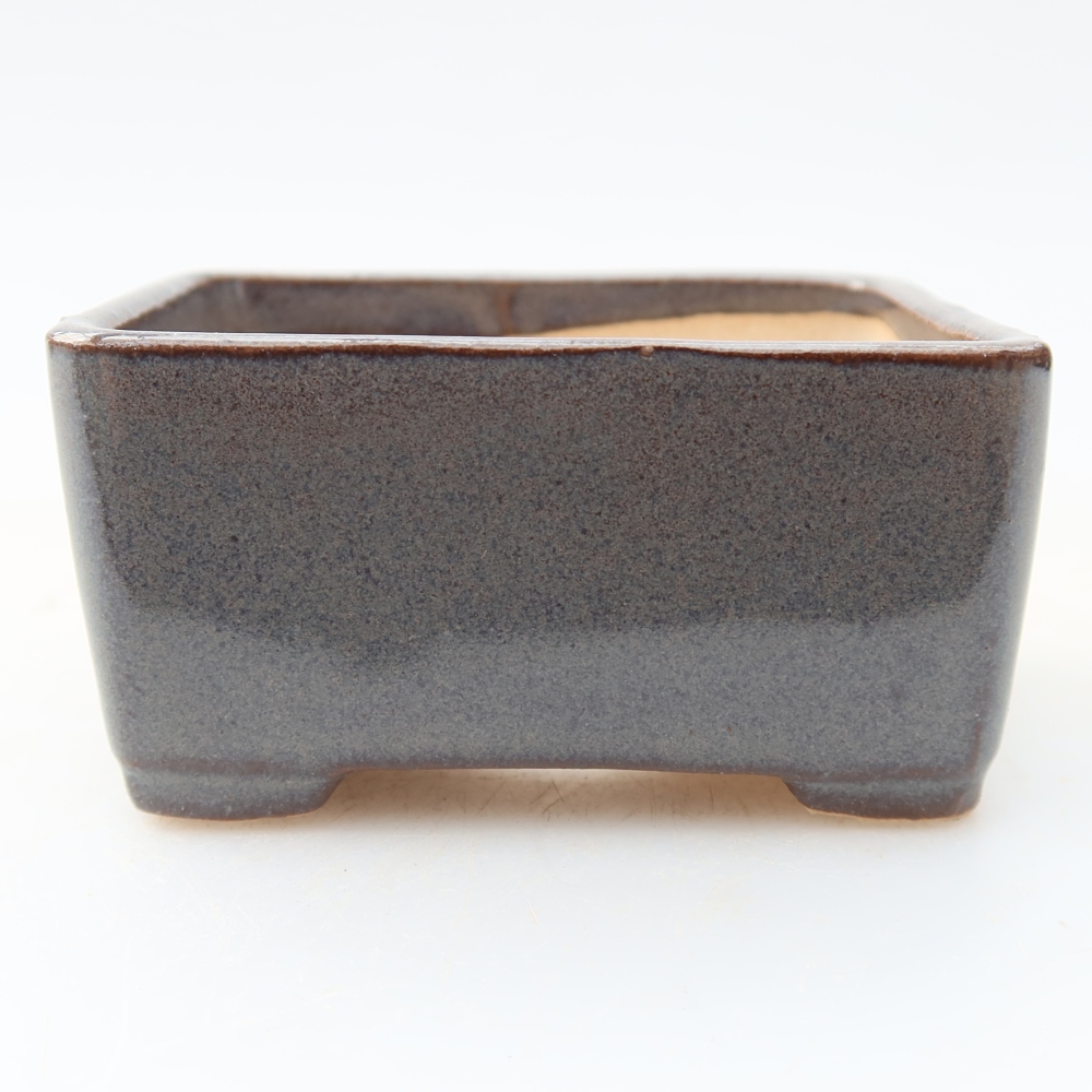 Ceramic bonsai pot, 6.5 x 5.5 x 3.5 cm, gray