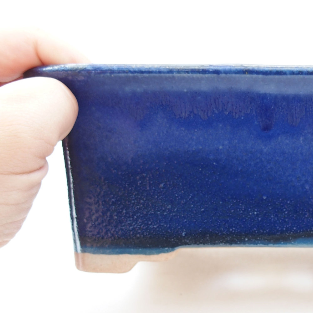 Ceramic bonsai bowl 18 x 14 x 7,5 cm, color blue