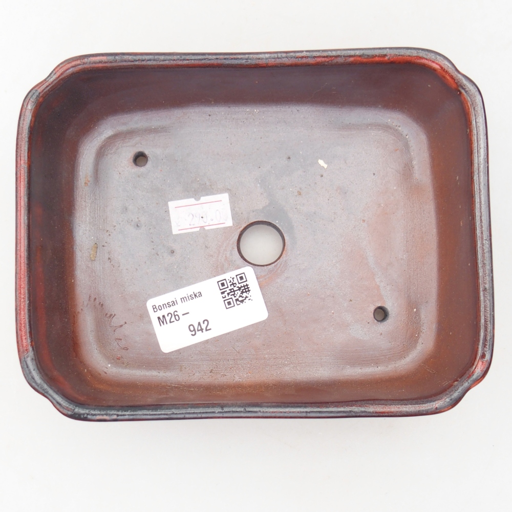 Ceramic bonsai bowl 15 x 12 x 4,5 cm, colour red