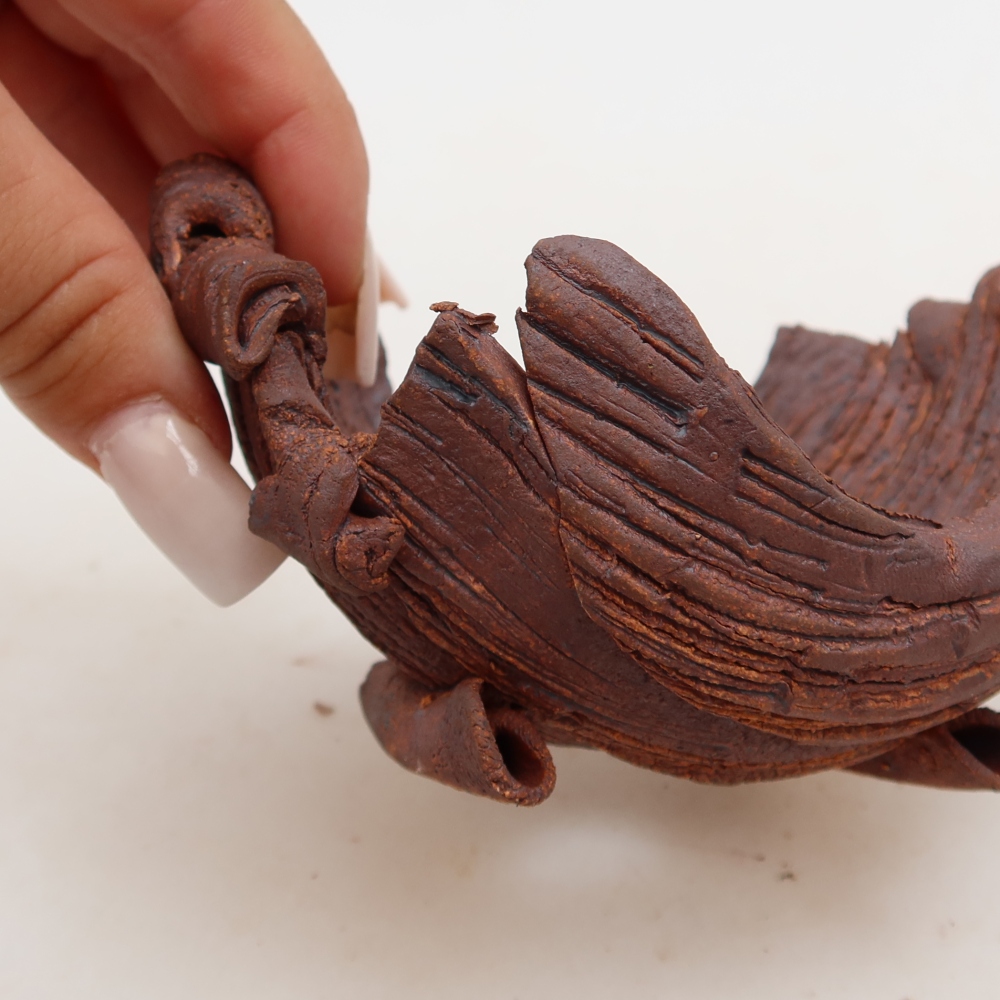 Ceramic Shell  11.5 x 8.5 x 6.5 cm, brown