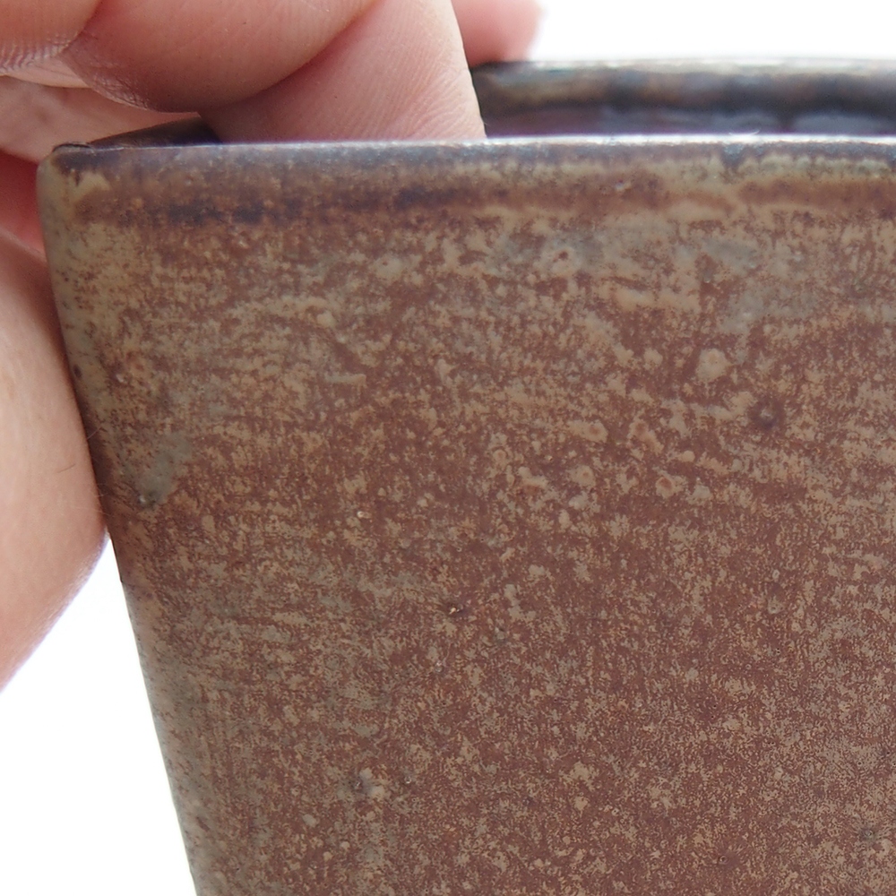 Ceramic bonsai bowl 7 x 7 x 9,5 cm, colour blue-brown