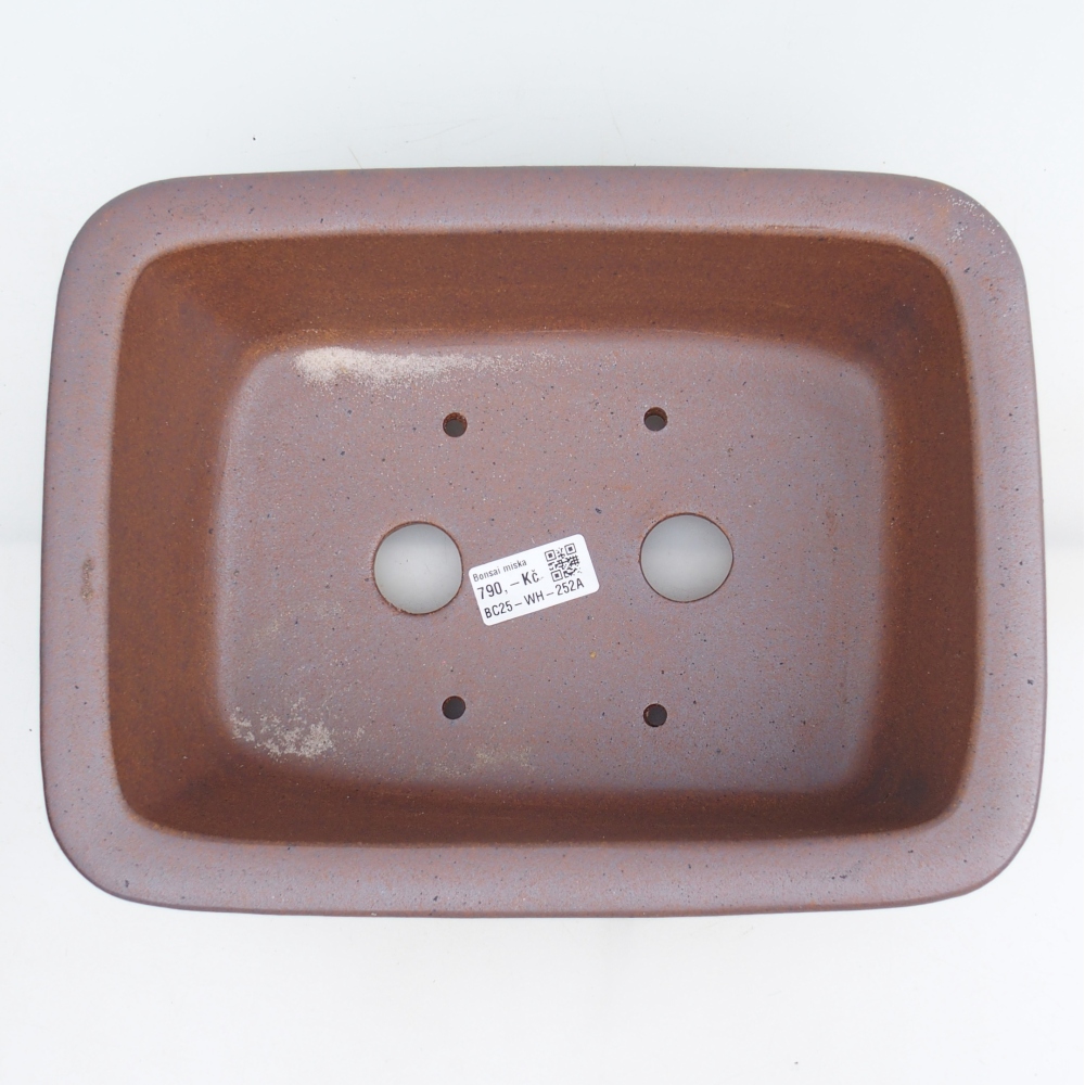 Ceramic bonsai bowl 29 x 21,5 x 9,5 cm, metal colour