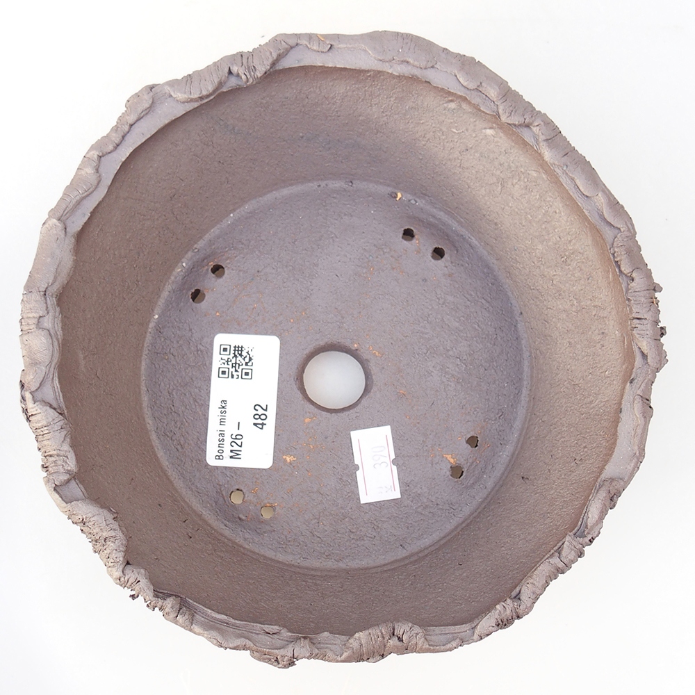 Ceramic bonsai bowl 17 x 17 x 5,5 cm, metal colour