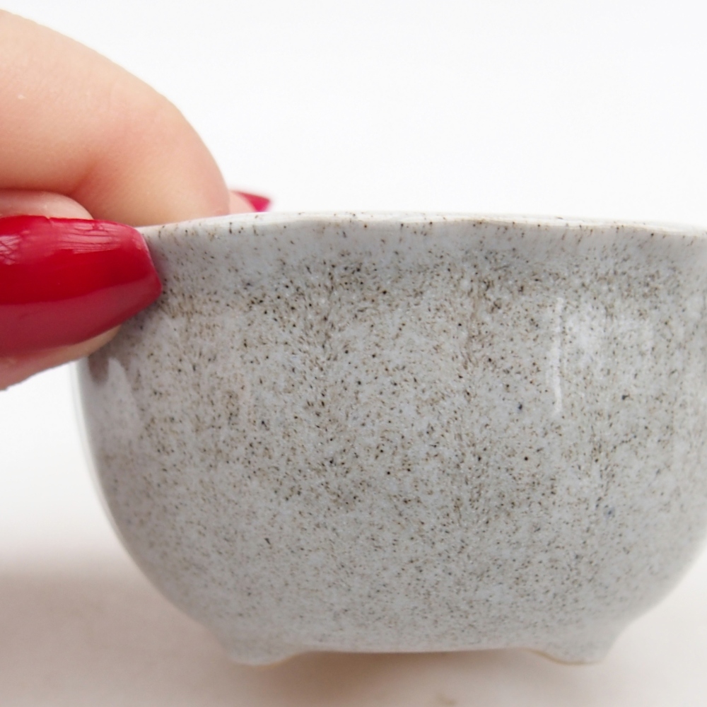 Ceramic bonsai bowl 7 x 8,5 x 3,5 cm, grey