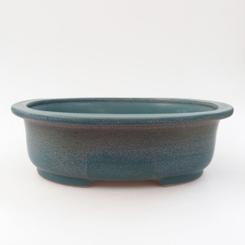 Ceramic bonsai bowl 26 x 22 x 8 cm, color blue
