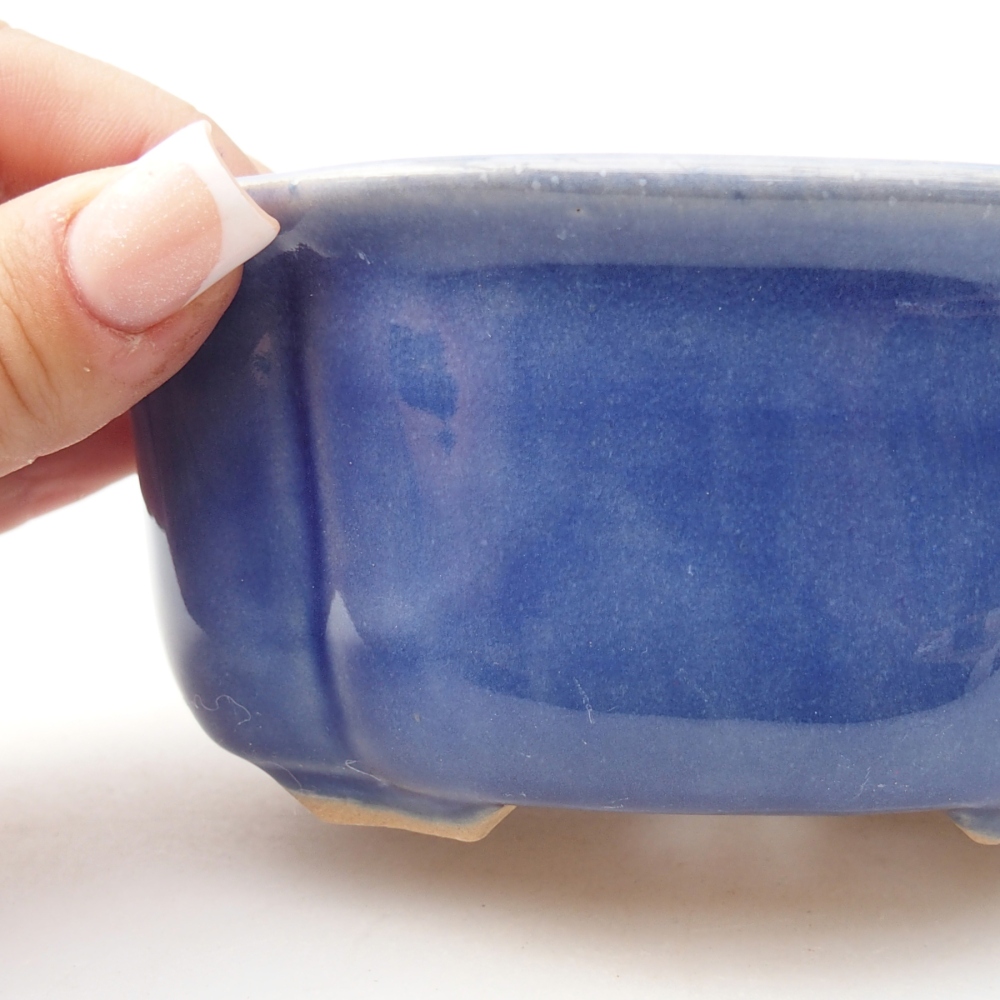 Ceramic bonsai bowl 13,5 x 11 x 5,5 cm, colour blue