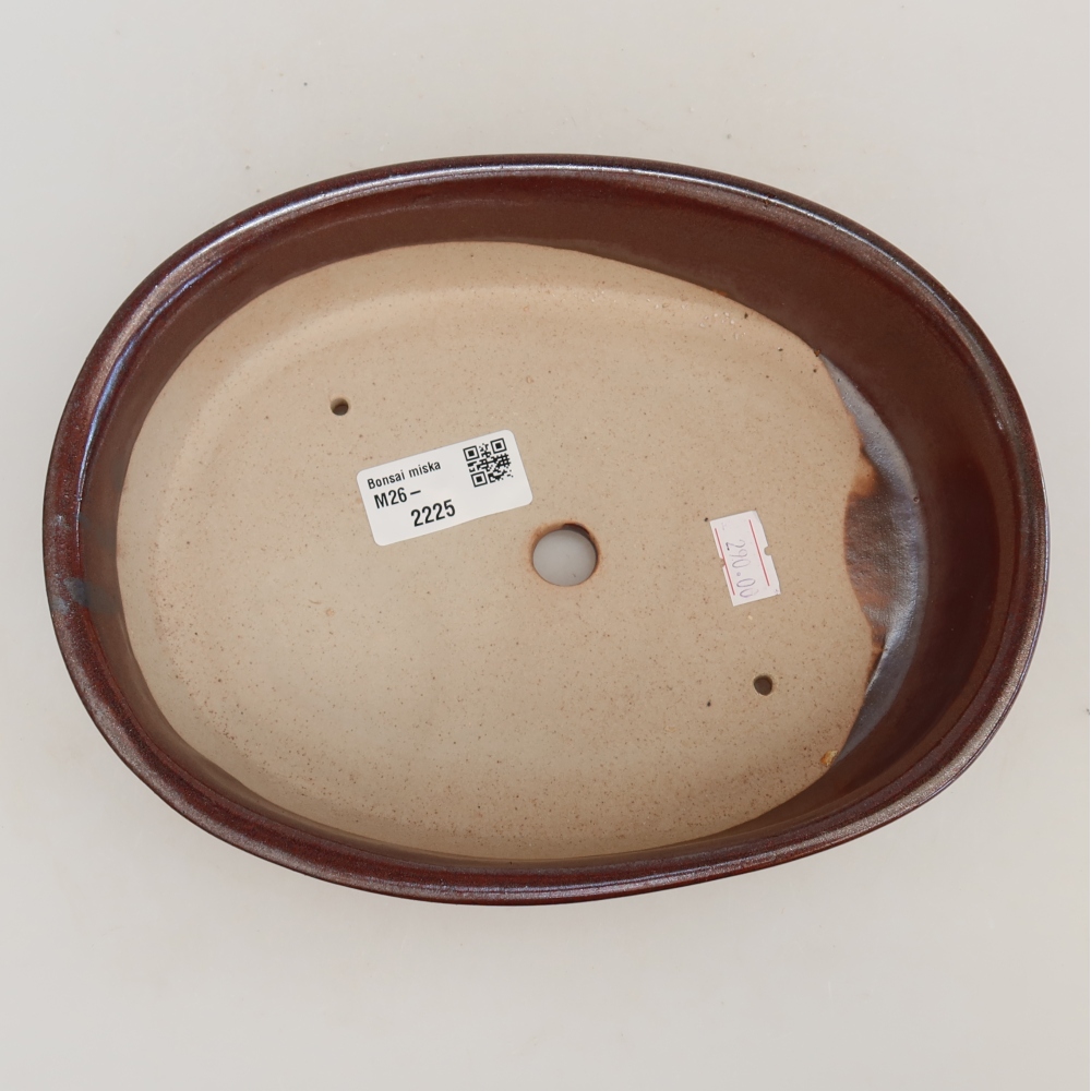 Ceramic bonsai pot, 22 x 17 x 5 cm, burgundy