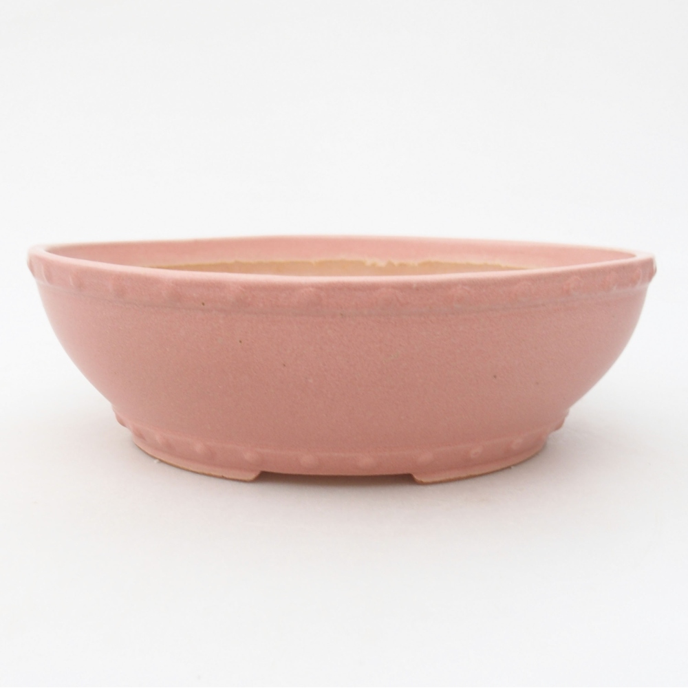 Ceramic bonsai bowl 18 x 18 x 5,5 cm, color pink