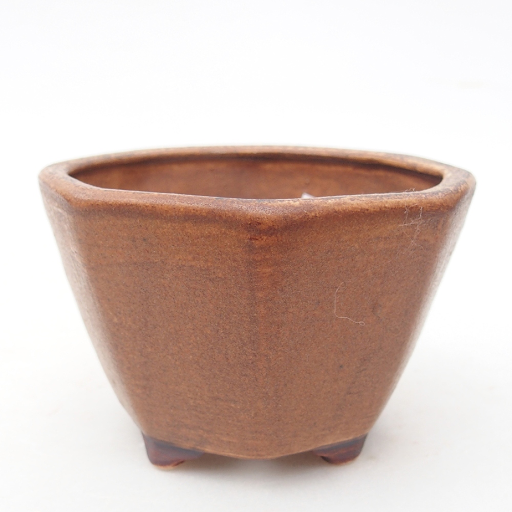 Ceramic bonsai bowl 8,5 x 8,5 x 6 cm, color brown