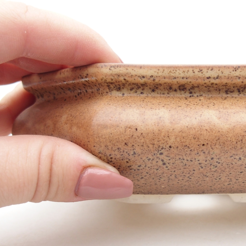 Ceramic bonsai bowl 13,5 x 13,5 x 4,5 cm, brown