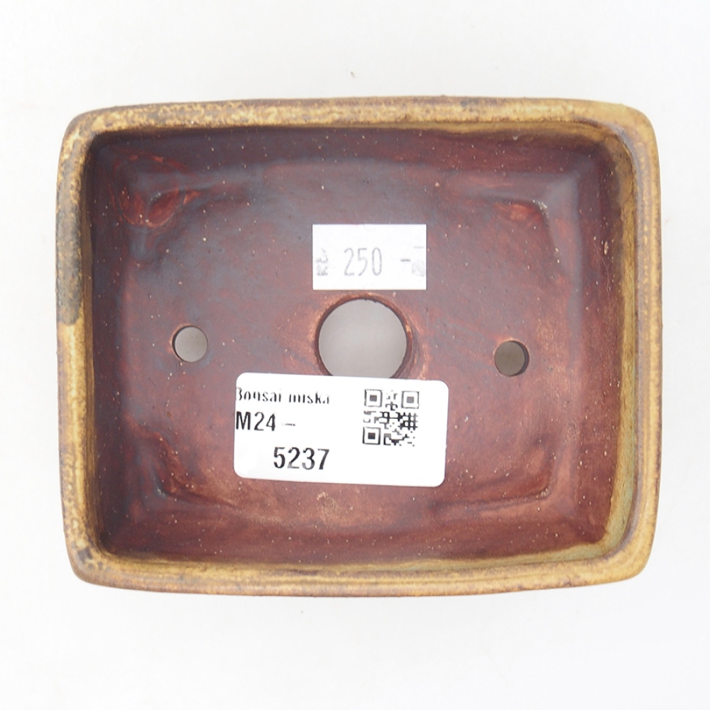 Ceramic bonsai bowl 10 x 8,5 x 4 cm, color green