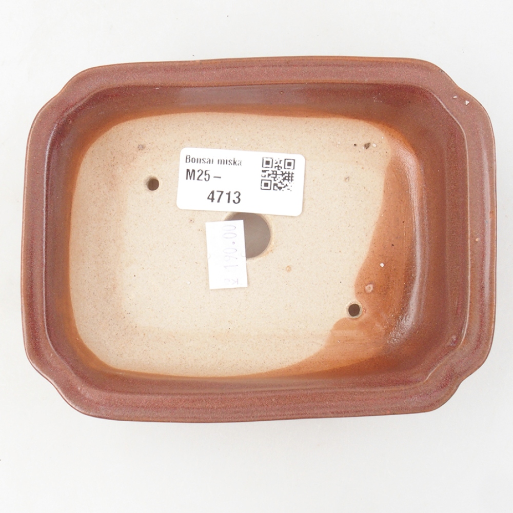 Ceramic bonsai bowl 14 x 11 x 4 cm, color burgundy