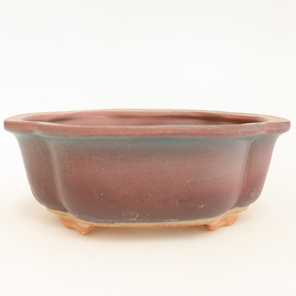 Ceramic bonsai pot, 13.5 x 10.5 x 5 cm, purple