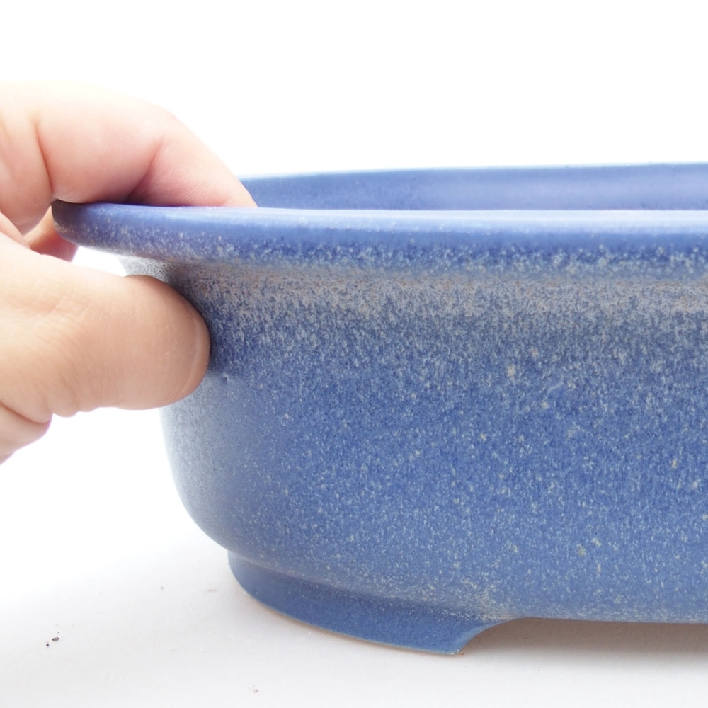 Ceramic bonsai bowl 26 x 22 x 8 cm, color blue