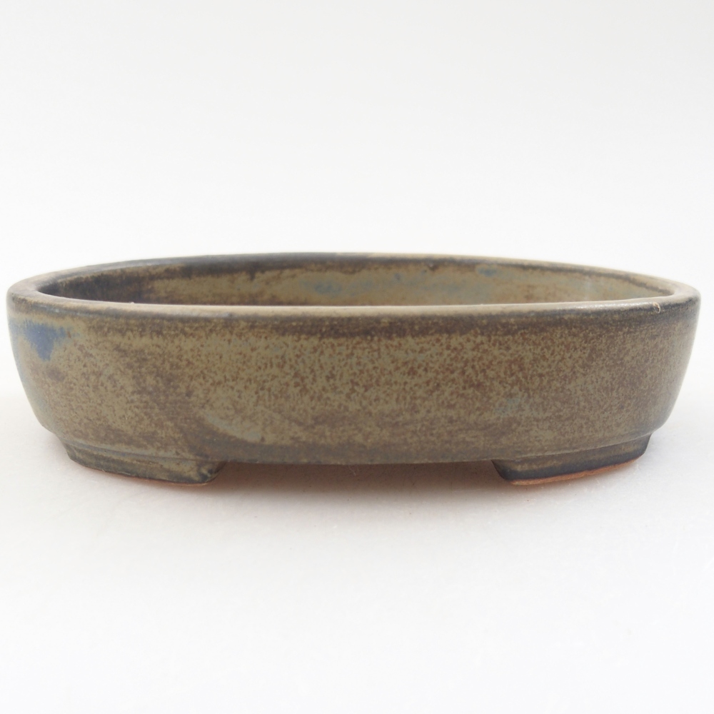Ceramic bonsai bowl 12 x 9,5 x 2,5 cm, brown