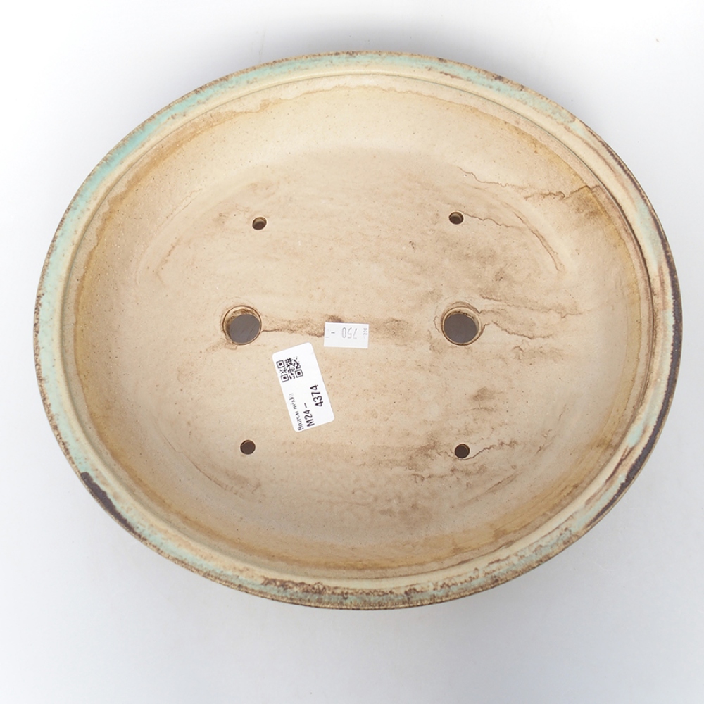 Ceramic bonsai bowl 29 x 25 x 6 cm, color green