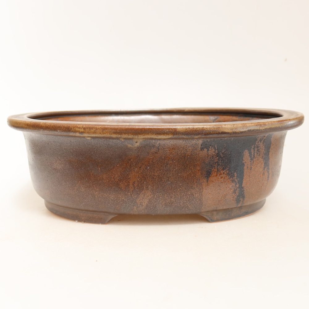 Ceramic bonsai bowl 26 x 22 x 8 cm, brown
