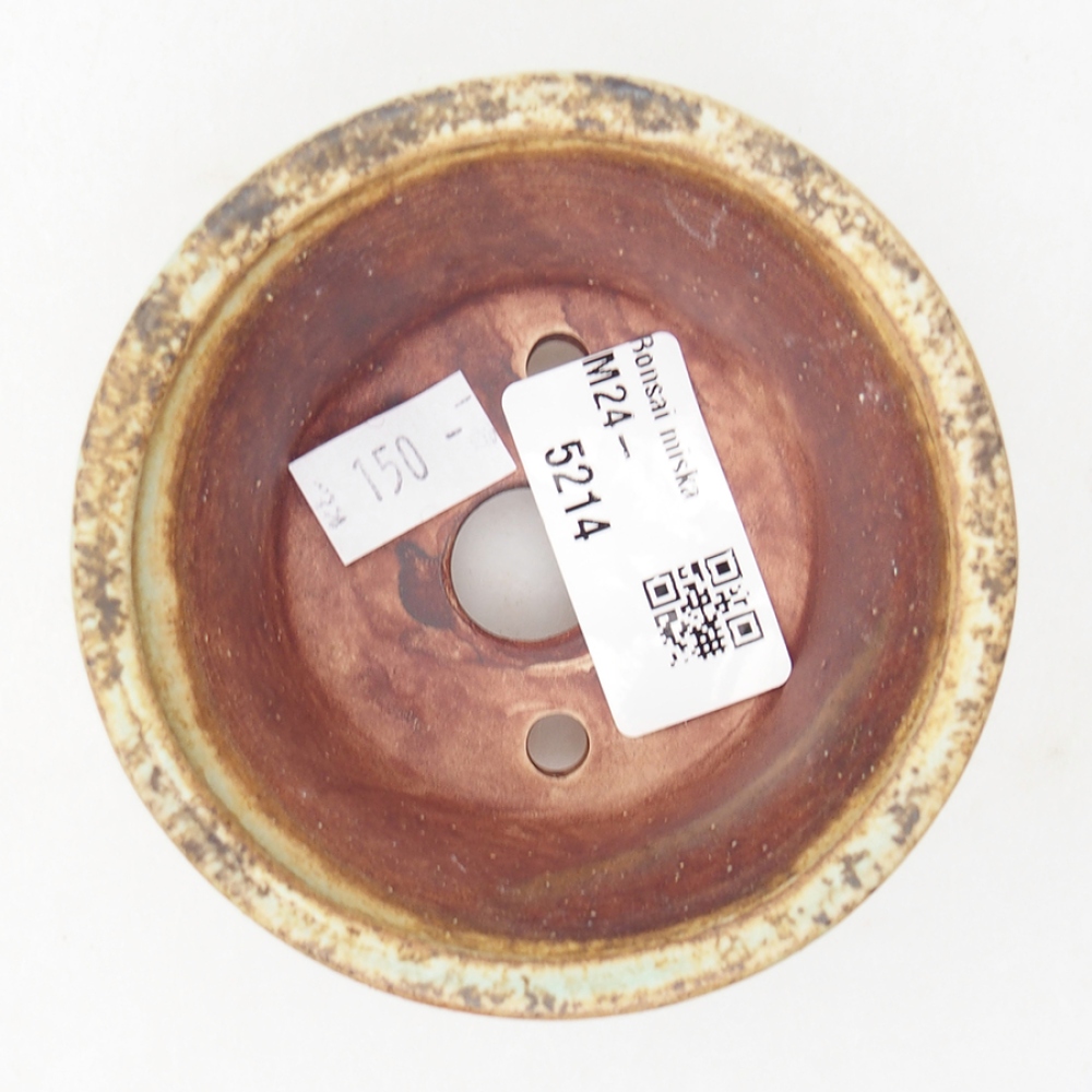 Ceramic bonsai bowl 9 x 9 x 3,5 cm, color green