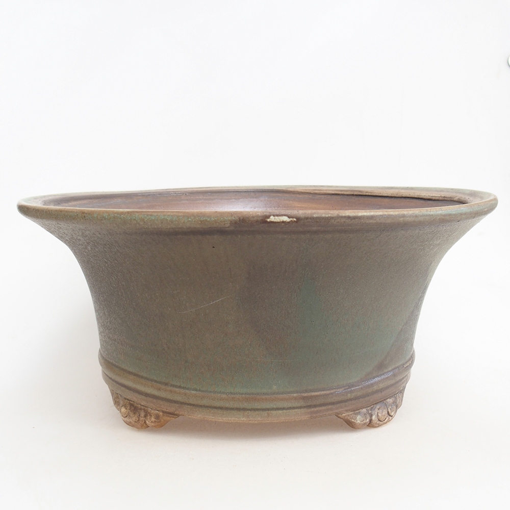 Ceramic bonsai bowl 32 x 32 x 14 cm, green