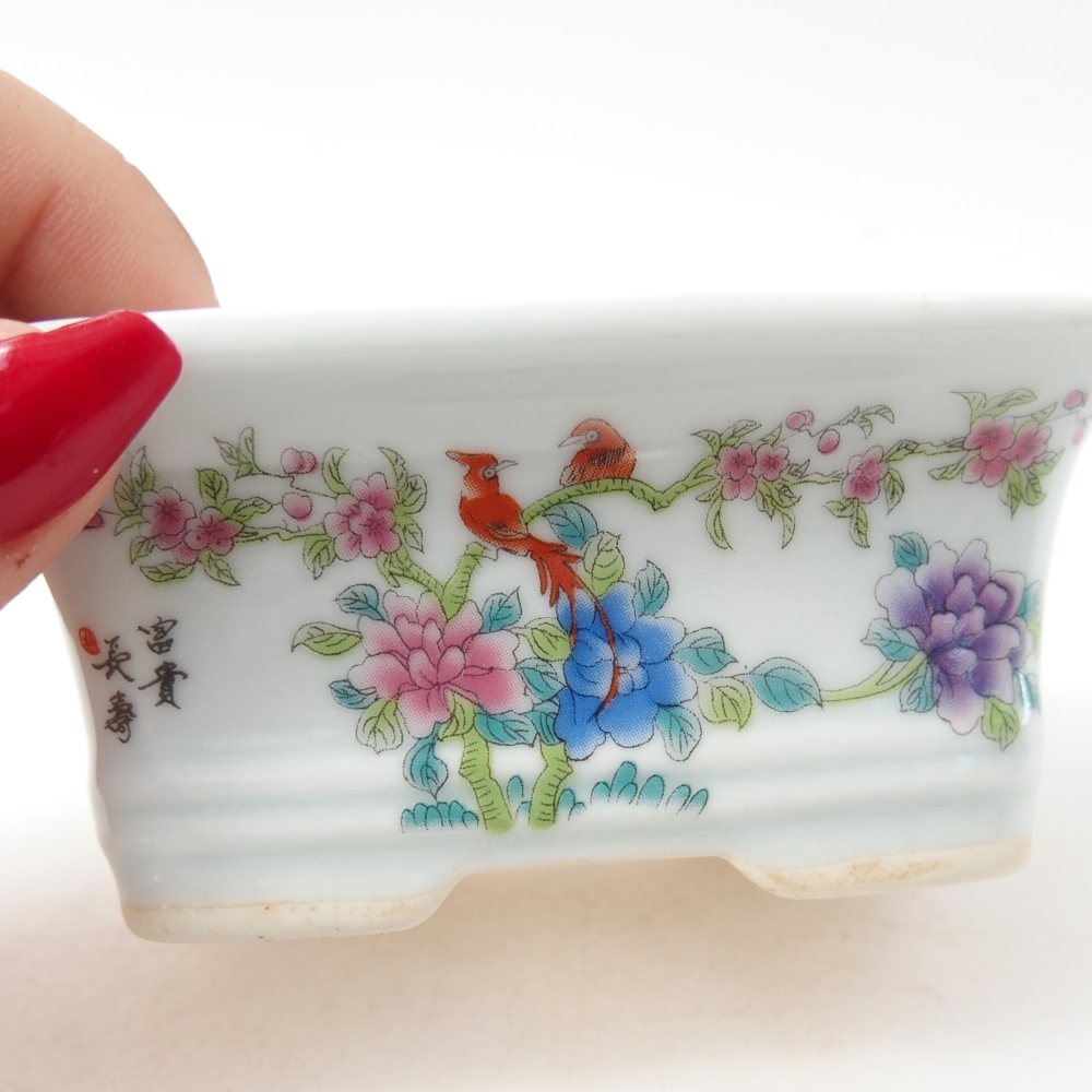 Mini bonsai bowl 10 x 7,5 x 4 cm, colour white