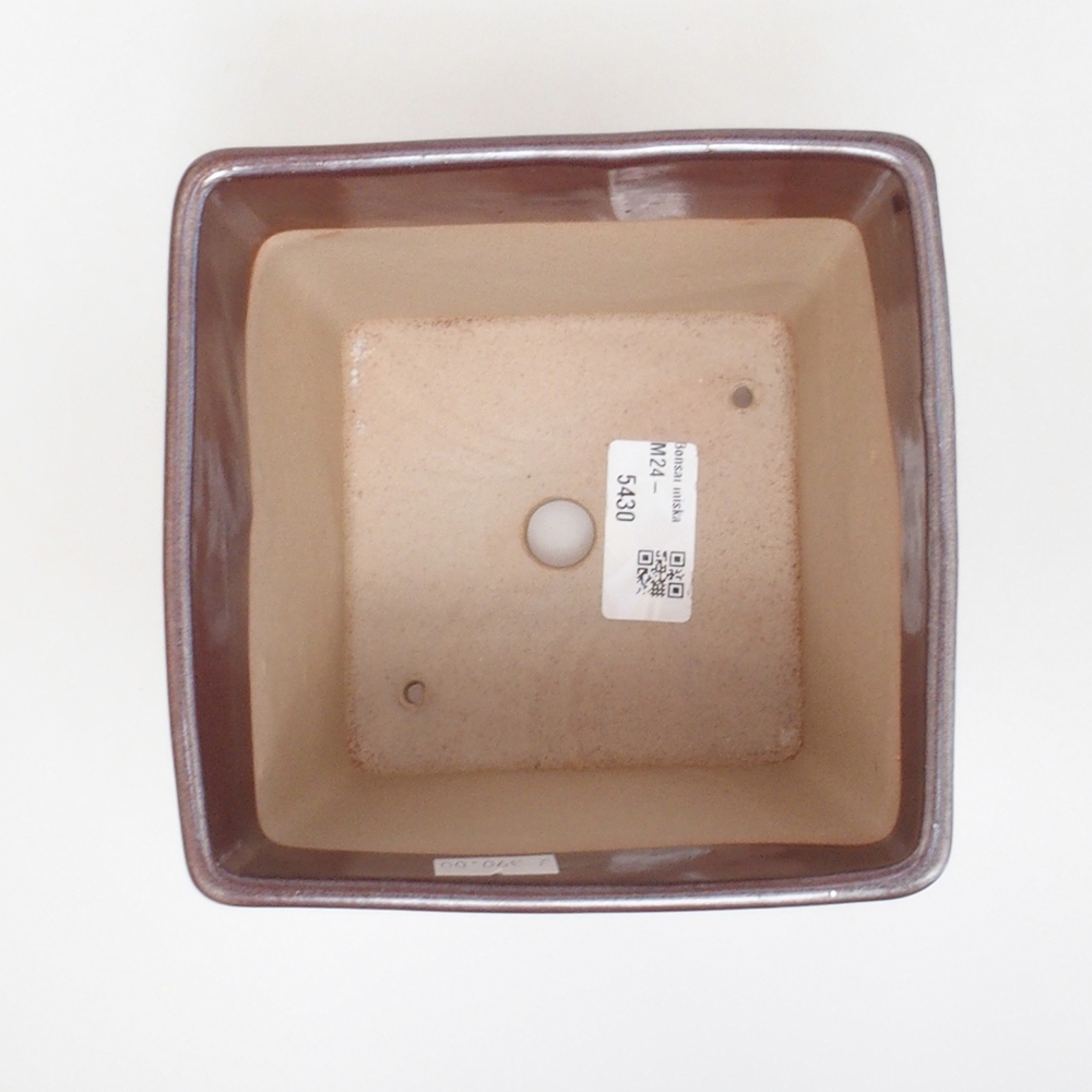 Ceramic bonsai bowl 13,5 x 13,5 x 13,5 cm, color brown