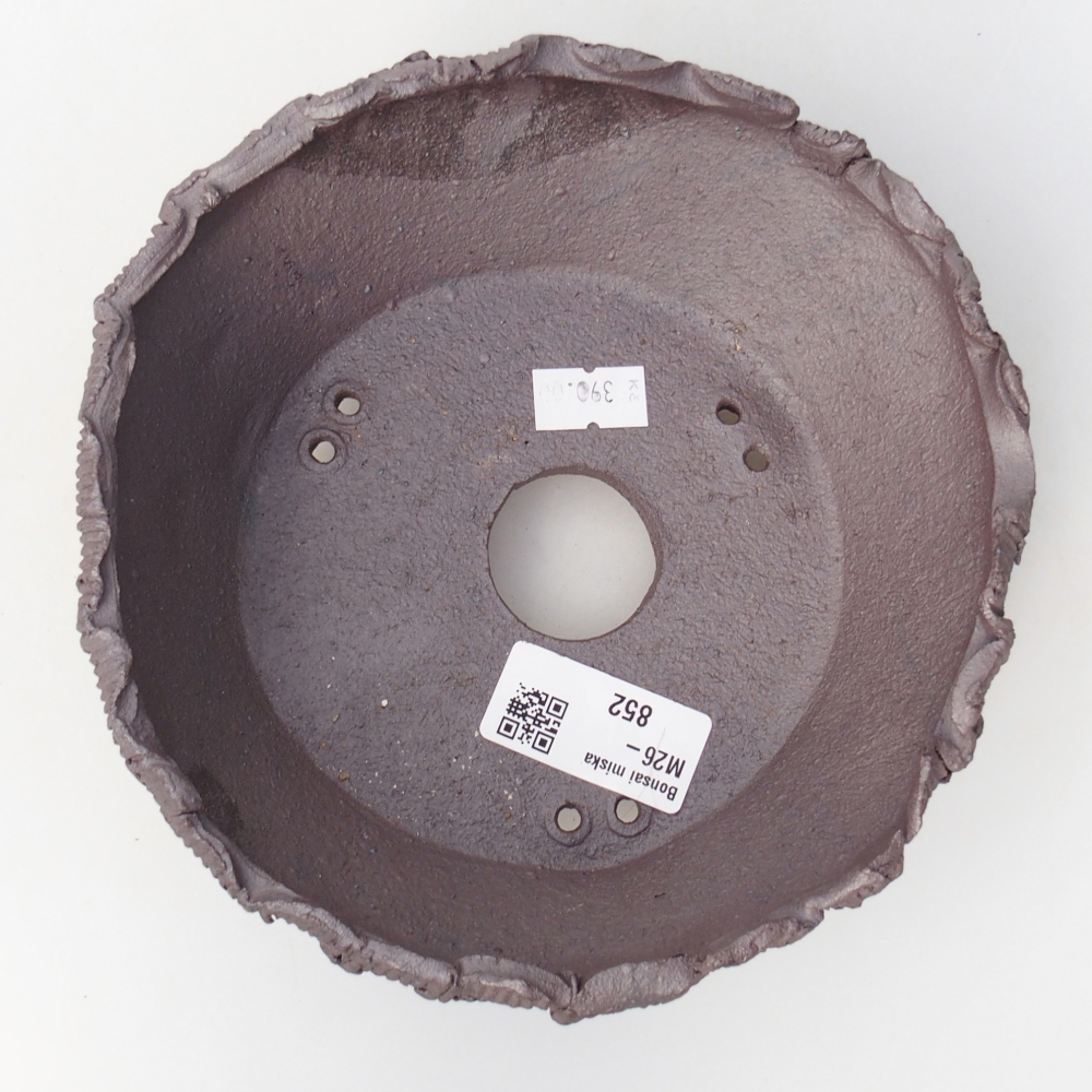 Ceramic bonsai bowl 17 x 16 x 7 cm, metal colour