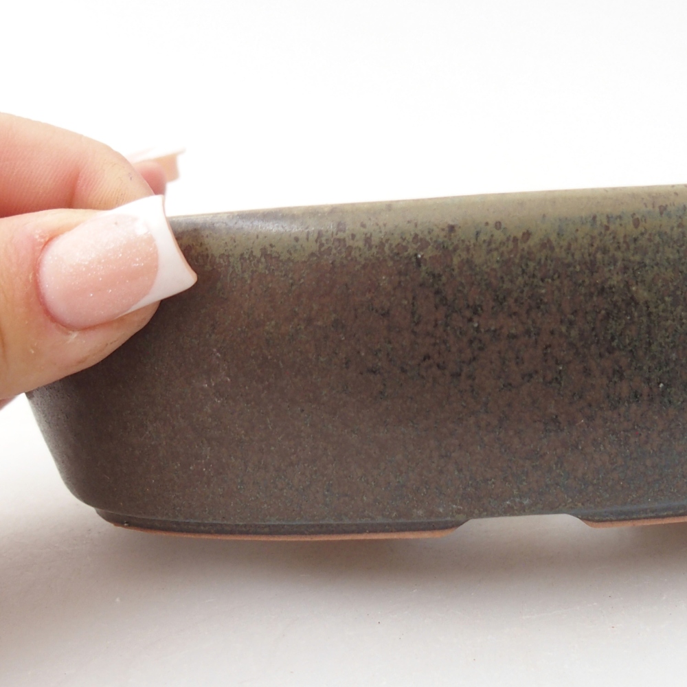 Ceramic bonsai bowl 15 x 9,5 x 4 cm, brown