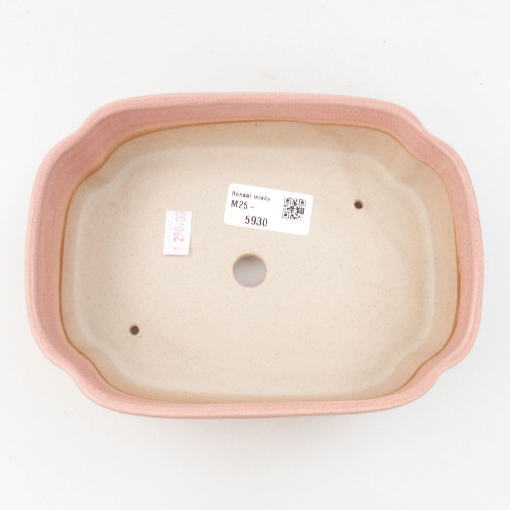 Ceramic bonsai bowl 18,5 x 13,5 x 5 cm, color pink