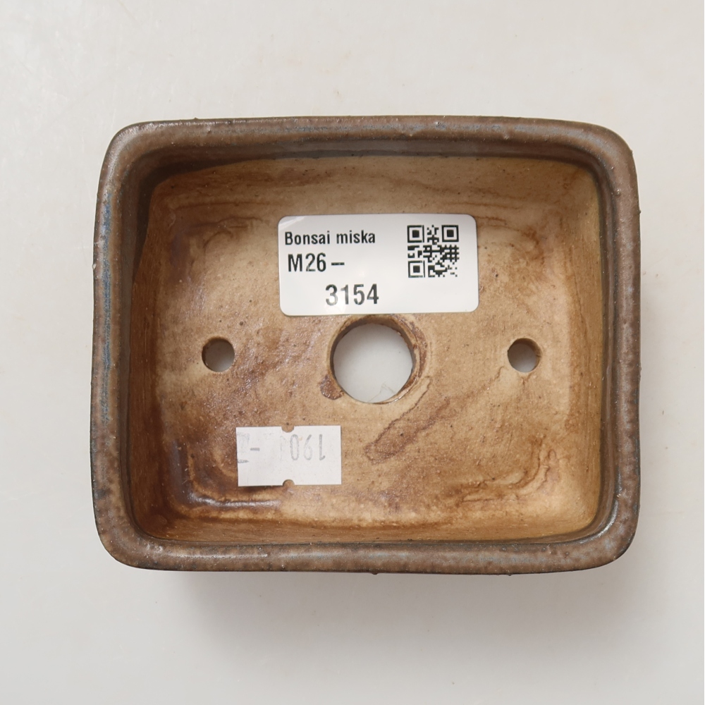 Ceramic bonsai pot, 10 x 8 x 3.5 cm, brown