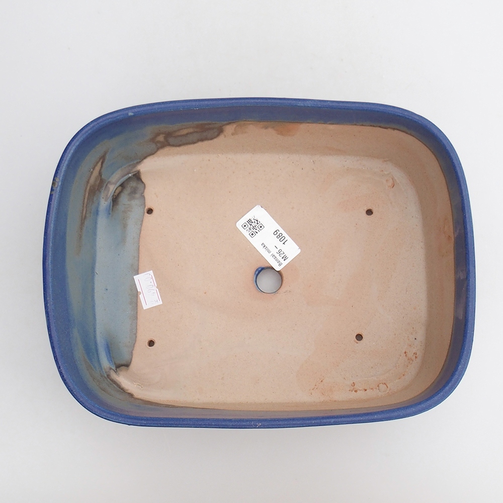 Ceramic bonsai bowl 23,5 x 18 x 7,5 cm, colour blue