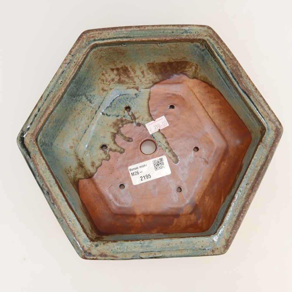 Ceramic bonsai pot, 24 x 21.5 x 7.5 cm, brown