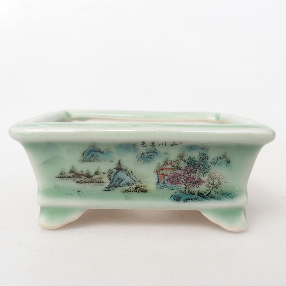 Mini bonsai bowl 8 x 6 x 3 cm, green