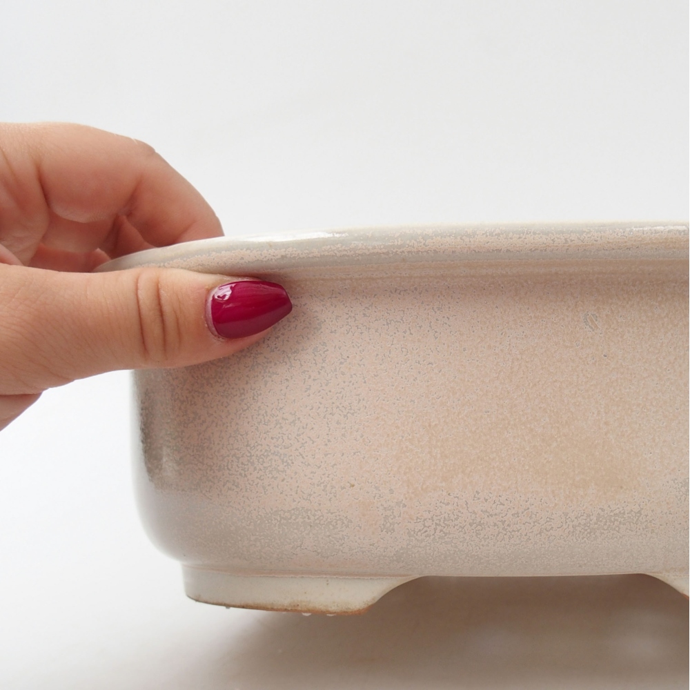 Ceramic bonsai bowl 23 x 19 x 8 cm, color beige