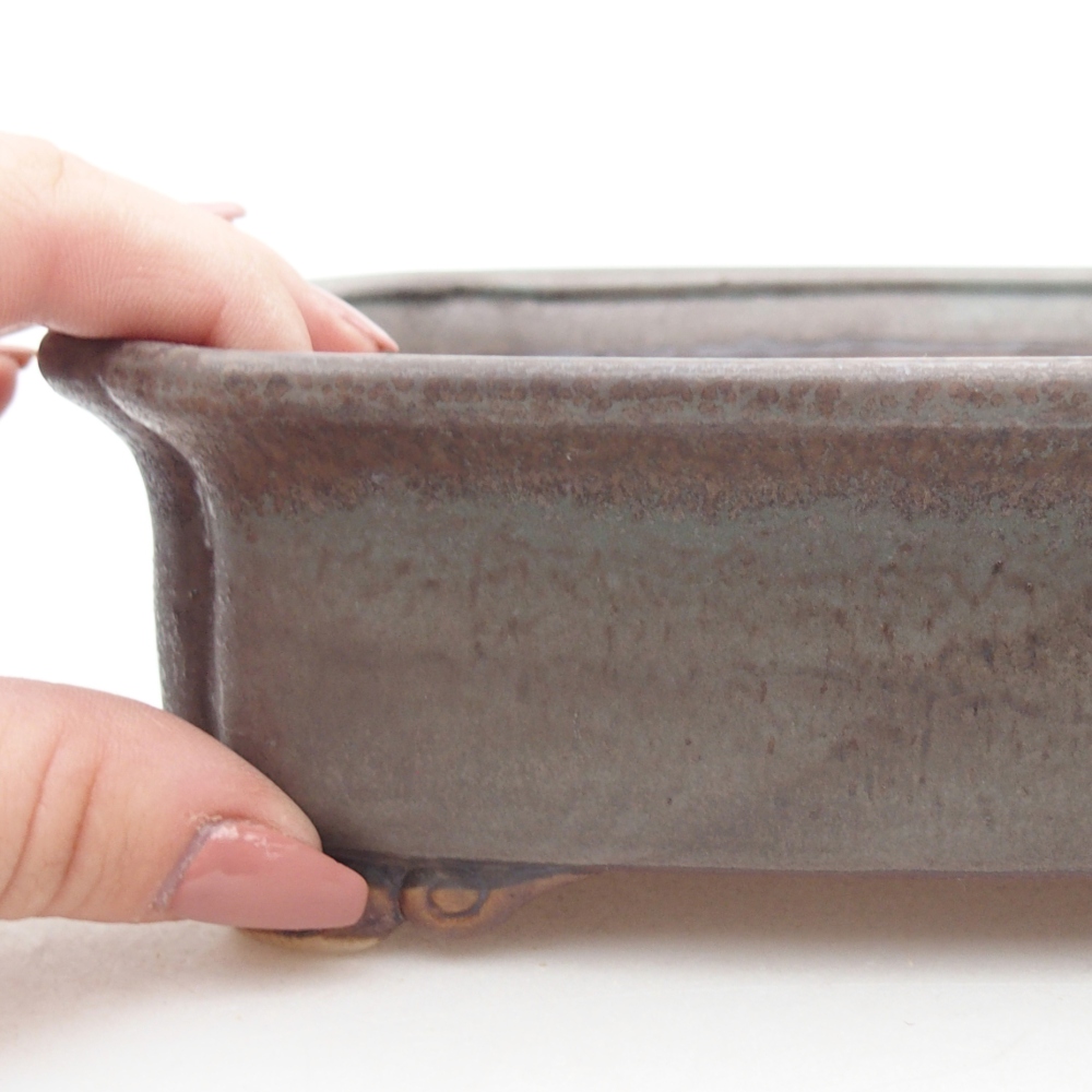 Ceramic bonsai bowl 19 x 17 x 6 cm, colour blue
