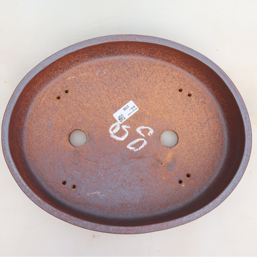 Ceramic bonsai pot, 37 x 30 x 7.5 cm, metallic color