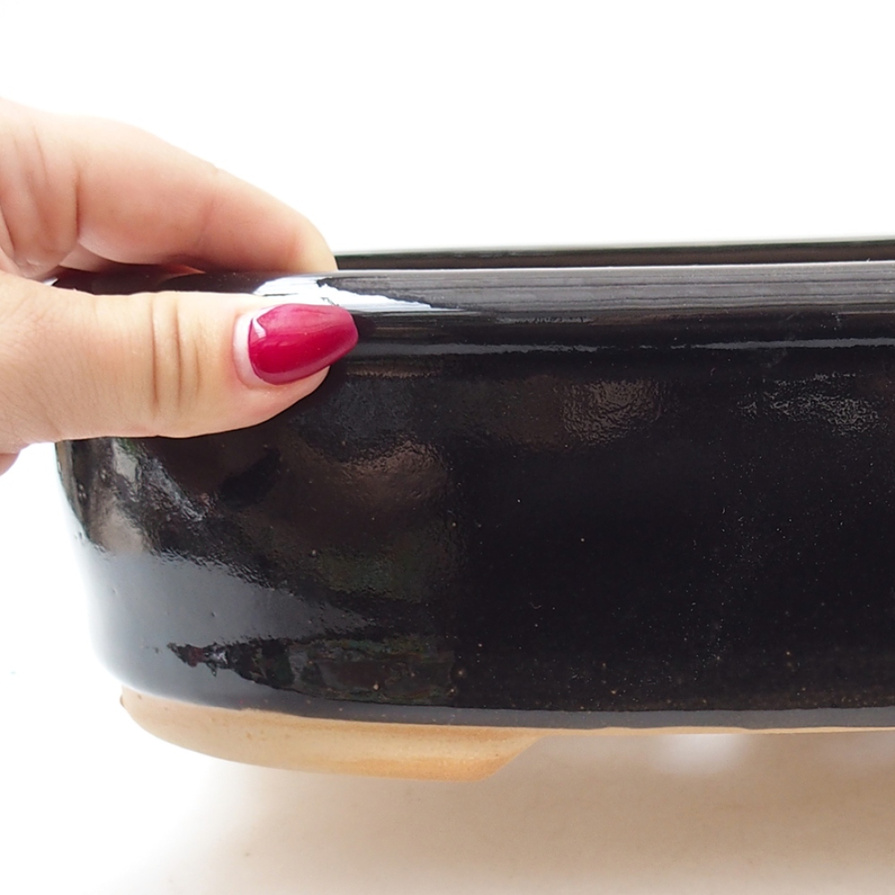 Ceramic bonsai bowl 31,5 x 26 x 8 cm, color black