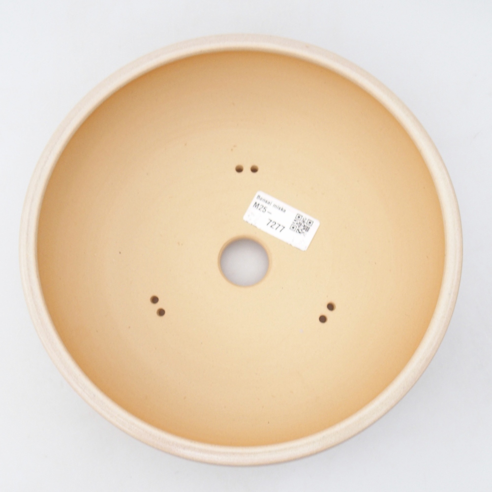 Ceramic bonsai bowl 21,5 x 21,5 x 7 cm, colour beige