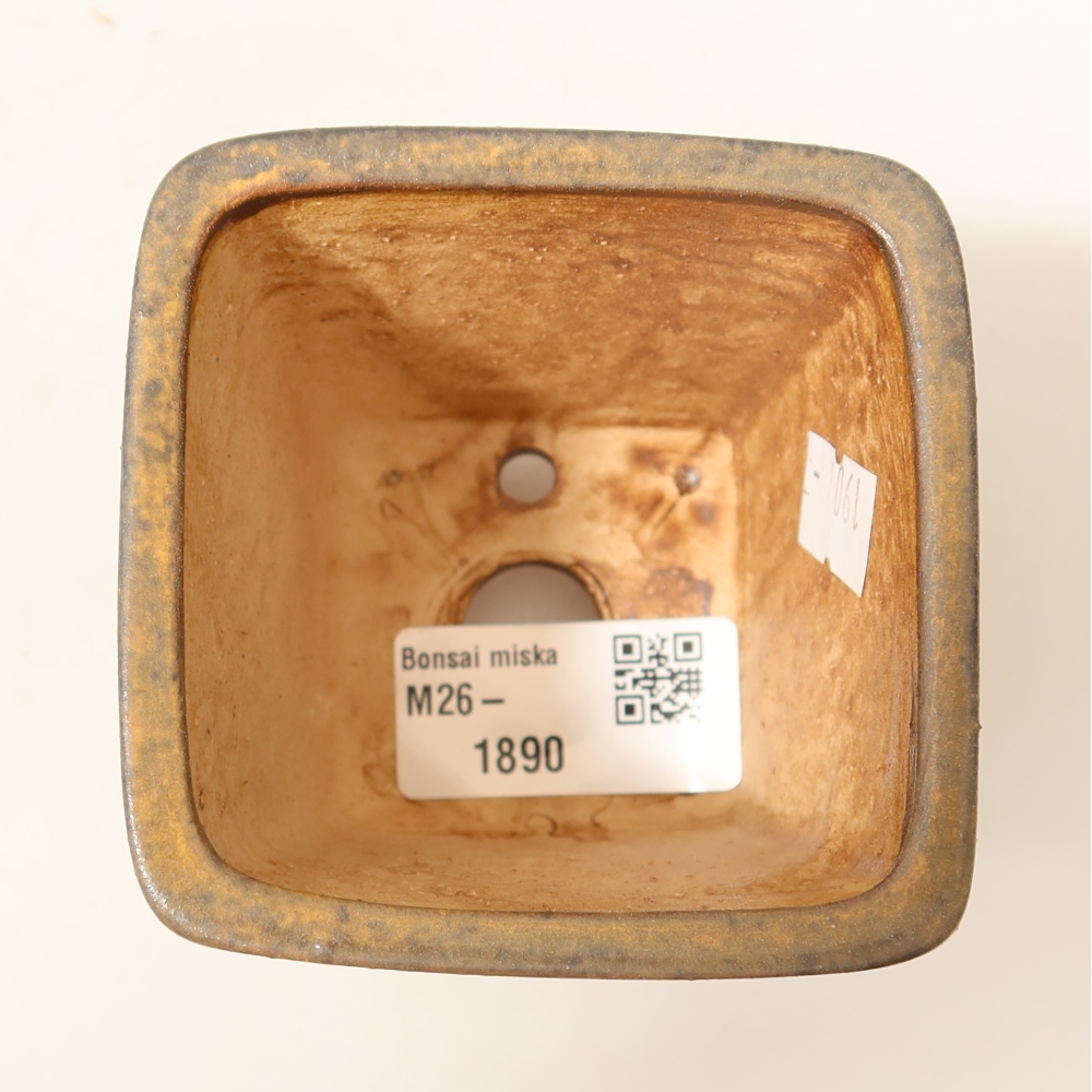 Ceramic bonsai bowl 7,5 x 7,5 x 7,5 cm, brown