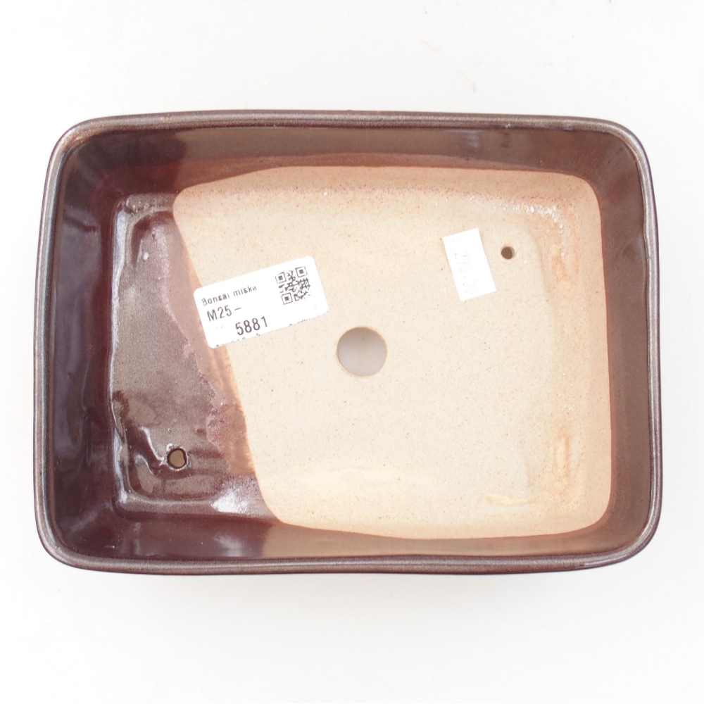 Ceramic bonsai bowl 18 x 13 x 5 cm, color brown