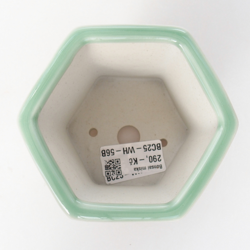 Ceramic bonsai bowl 10,5 x 9,5 x 8,5 cm, green