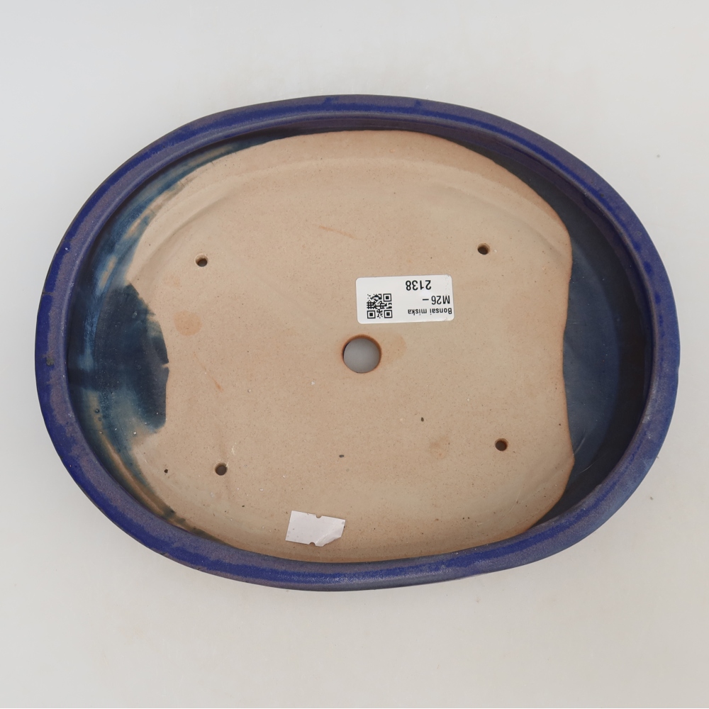 Ceramic bonsai bowl 24,5 x 20 x 4 cm, colour blue