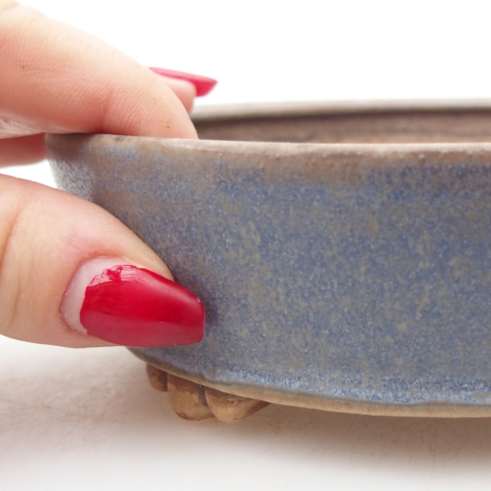 Ceramic bonsai bowl 13,5 x 13,5 x 4 cm, colour blue