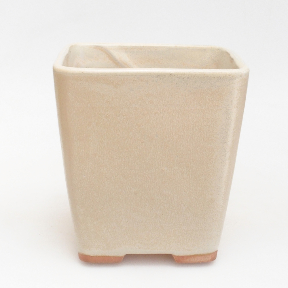 Ceramic bonsai bowl 13 x 13 x 13,5 cm, color beige