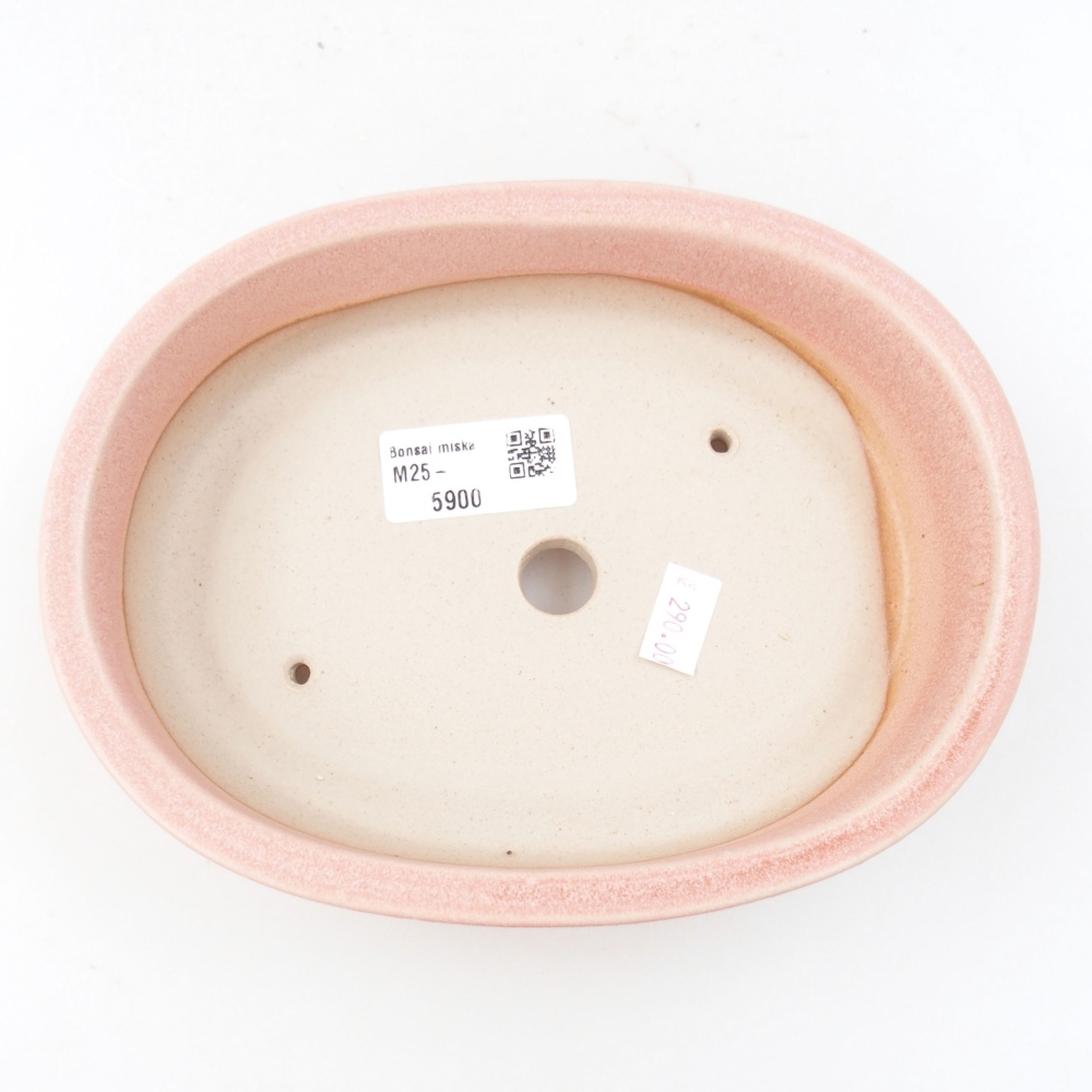 Ceramic bonsai bowl 19 x 14,5 x 4,5 cm, color pink