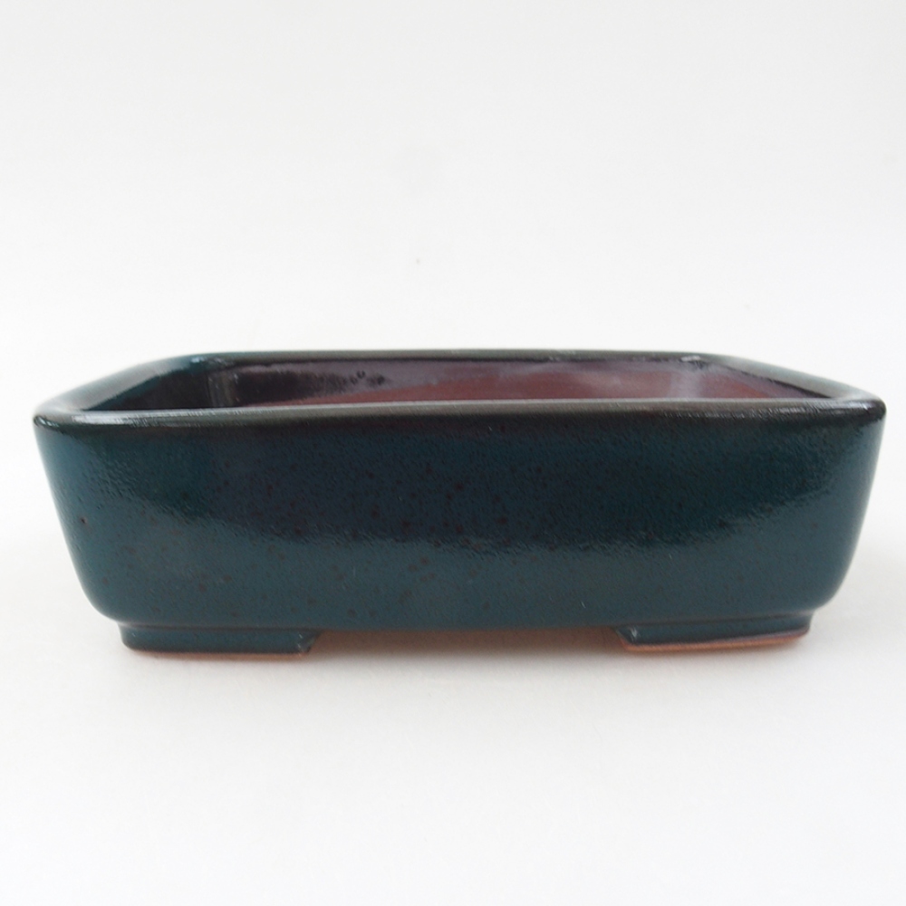 Ceramic bonsai bowl 15 x 12 x 4,5 cm, color green