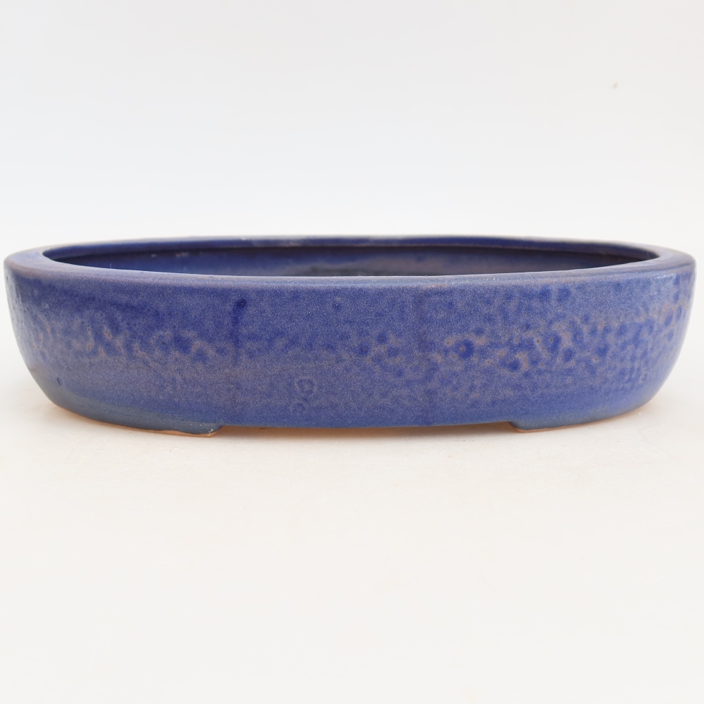 Ceramic bonsai pot, 27 x 21 x 5.5 cm, blue